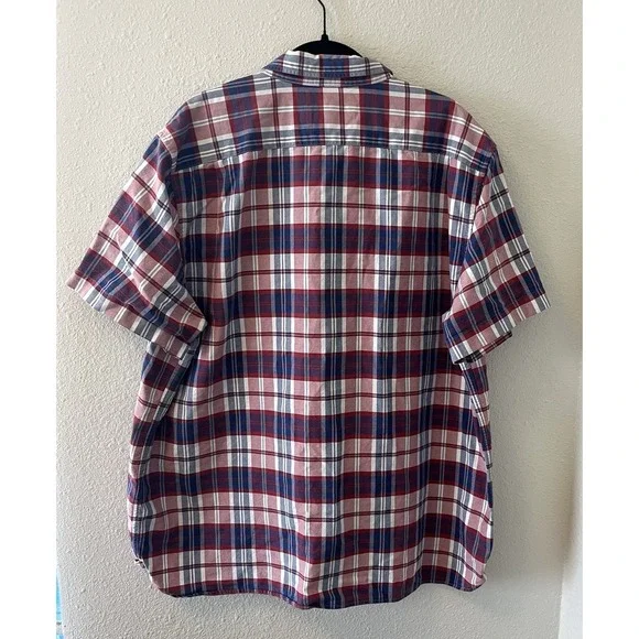 Lacoste Men's Shirt Size 45 (XL/2XL) Cotton Plaid Short Sleeve Collared Preppy - Picture 8 of 13